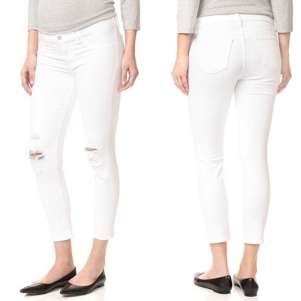 J BRAND Maternity Skinny Jeans Size 24 White